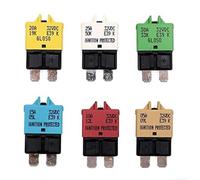 6-Piece Manual Reset Circuit Breaker Blade Fuse Set with 5A to 30A Mixed Amperage for Marine Boat RV Truck and Car Electrical Systems
