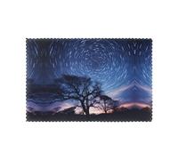 6-Piece Many Stars Patterned Placemats Set, 12x18 Inch Non-Slip Mats, Suitable for Home, Kitchen, Party, and Gatherings