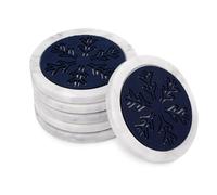 6-Piece Marble Absorbent Coaster Set - Quick - Absorbing Felt Inserts, Superior to Wood, Reusable, 3 Anti - Slip Silicone Pads, Enhance Home Quality (White)