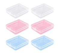 6-Piece Mini Plastic Box, Rectangular Packaging Box, Portable Storage Box, Can Store Cotton Swabs, Puffs, Jewelry.