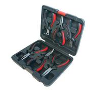 6 Piece Mini Pliers Set/Kit Long Flat Combination Bent Side & End Nose Loops Multi One Size