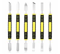 6 Piece Mini Pry Bar Set, Dual-Ends Small Pry Bar Tool, Metal Spudger Repair Tools Kit, Non-Slip Handle Disassemble Installation Repair Tool for Digital Appliances Electronic Devices