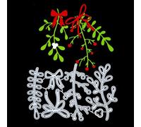 6 Piece Mistletoe & Bow Metal Cutting Die Set, Vegetation, Christmas, Card Making, Scrapbooking, Paper Crafts, E7