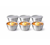 6-Piece Moi Moi Plates (Beans Pudding) with Lids, 16cm Traditional Nigerian Food Containers, Reusable Serving Cups