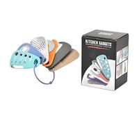 6-Piece Multi-Functional Effort-Saving,Space-Saving Kitchen Tool Set: Pizza Cutter + Peeler + Herb Scissors + Bottle Opener + Grater + Garlic Press (Durable Stainless Steel),Without Wrist Straps.