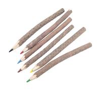 6 Piece Natural Wood Twigs Pencille Writing Set Rustic Painting Drawing Drawing Set Eco-friendly Vintage Style Art Tools for Classroom Offices School Camping Events