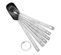 6 Piece Nesting Stainless Steel Measuring Spoons Liquid and Dry Ingredients Spoons with Ergonomic Handle Kitchen Tool Precisions Measuring Utensils