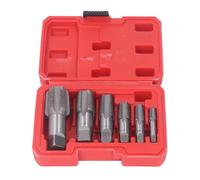 6 Piece NPT Pipe Tap Set, Carbon Steel Hand Threading Plumbing Tap Set for Accurate Threads, 1, 3/4, 1/2, 3/8, 1/4, 1/8 NPT Tap, for Plumbers Mechanics DIYers