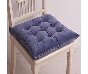 6-Piece Outdoor Chair Cushions 45x45 cm with Ties Reversible Colorful Garden Seat Pads for Patio Chairs Soft Trapezoid Design Blue Floral Print