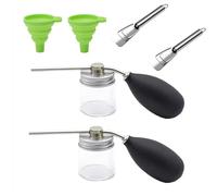 6-Piece Package Bulb Duster, Powder Duster, Powder Dispenser, Home Powder Applicator,Includes 2 dusters, 2 Stainless Steel Shovels and 2 Folding funnels.