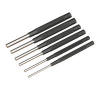 6 Piece Parallel Pin Punch Set - Knurled Barrel Grip - 150mm - Chromed Steel