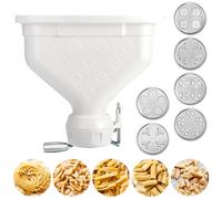 6-Piece Pasta Attachment for Kitchenaid Stand Mixer, Home made Pasta Press Attachment with 2 Feed Port