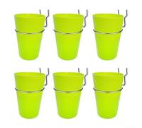 6-piece pegboard organizer with round hooks featuring combined cup and pen holders to optimize storage and maintain workspace order (Green)