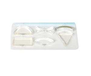 6 Piece Physical Optics Lens Set for Exploring Optical Phenomena, Physical Optics Experiment Set for Teachers and Students, Beveled Lens Collection