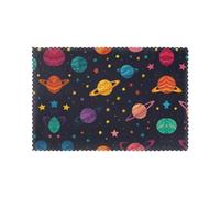 6-Piece Planet Color Stars Patterned Placemats Set, 12x18 Inch Non-Slip Mats, Suitable for Home, Kitchen, Party, and Gatherings