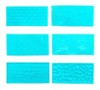 6-Piece Plastic Icing Mould Kit - Embossed Moulds for Chocolate, Cake, Cupcakes, Biscuits & Fondant