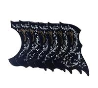 6 Piece Plastic Pick Guard Set for 40 41 Inch Acoustic Guitar | Self Adhesive Backing, Right Handed Design, Black Finish, Quick Install for Folk Instrument Players
