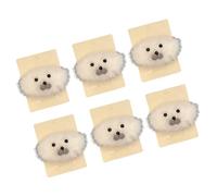 6 Piece Portable Plush Hairpin with Animal Shape Easy Carry Fixes Loose Hair Women Plush Siamese Puss Seal Clip for Soft Comfortable Accessory