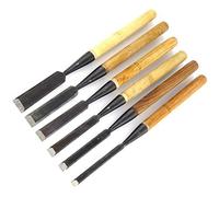 6 Piece Professional Wood Chisels Set,Carbon Steel Wood Chisel Set, Chisel Wood Turning Tools with Wooden Handle for Wood Carving, Root Carving, Furniture Carving