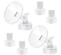 6 Piece Pump Part Set, 2pcs 24mm Flange and 4pcs Duckbill Valve Compatible with Spectra S1 S2 S9 Plus Synergy Gold Breast Pump, for Spectra Accessories Replacement