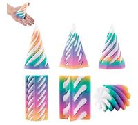 6-Piece Rainbow Spiral Cone Fidget Toy Set, Stress Relief & Focus Aid for Adults, Fun Desk Toy for Home, Office, School & Travel, Unique Gift for Birthdays & Holidays