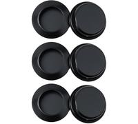 6-Piece Recessed Flush Pocket Door Pull Handle for Inset Sliding Cabinet Doors, Stainless Steel Black 41 x 10 mm, Rust-Resistant & Easy Install