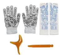 6-Piece Reflexology Therapy Set - Acupressure Foot Socks & Hand Gloves with Massage Points Chart, Relieves Fatigue, Stress & Muscle Pain, Ergonomic Design for Home Wellness & Self-Care Treatment