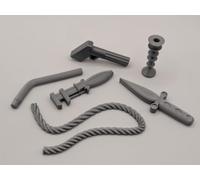 6 Piece Replacement Weapons Set Compatible with Cluedo and Clue Board Games, Classic Murder Mystery Tokens Including Candlestick Dagger Wrench Spanner Revolver Rope Lead Pipe