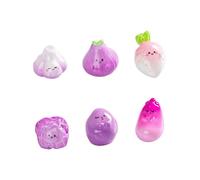 6-Piece Resin Miniature Vegetables for Cake Decoration
