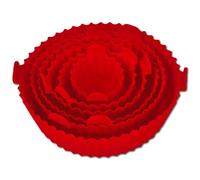 6-Piece Reusable Non-Stick Air Fryer Silicone Liners Silicone Air Fryer LinersMess-Free Healthy Cooking Up to 200°C. Reusable Non-Stick Air Fryer Accessories Set (Red)