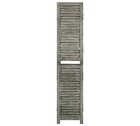 6-Piece Room Divider Screen Grey 214 x 166 cm Solid Paulownia Wood Foldable Freestanding Privacy Screen Divider for Bedroom Living Room Office Garden