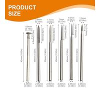 6-Piece Rotary Tool Wood Carving Drill Bit Set for Engraving, Carving & Polishing - High-Speed Steel with 2.35 mm and 3 mm Shanks, Compatible with for DREMEL and Other Rotary Tools (B)