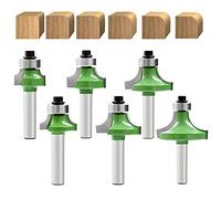 6 Piece Rounding Cutter 8 mm Shank, Milling Cutter for Router 8 mm Shank, Radius Cutter Set with Ball Bearing, Milling Head for Router, Round Cutter for Carpentry Chamfering Woodworking Trimming