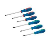 6 Piece Screwdriver Set Colour Coded Soft Grip Handles Pozi & Slotted Drivers