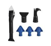 6-Piece Seam Clearing and Squeegee Combination Set, 1 Plastic Double-Sided Glue Scraper, With 6 Glue Scraper Attachments, Reusable, Suitable for Repairing Wall Gaps and Seam Squeegeeing