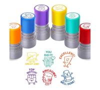 6-Piece Self-Inking Teacher Stamps Set Cute Shaped Stamps for Marking