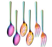 6-Piece Serving Utensil Set - Rainbow 9 Inch