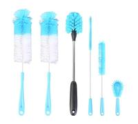 6-Piece Set Bottle Brush Nylon Bristles Bottle Cleaner 42cm Length Deep Cleaning Straw Cleaner Brush For Cleaning Narrow-Mouth Vases, Water Cups, Condiment Bottles, Baby Bottles, And Sippy Cups Blue