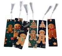 6-Piece Set of Adorable Gingerbread Man Bookmarks - Add Joy to Your Reading Journey