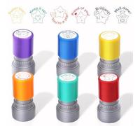 6-Piece Set of Teacher Stamp Teachers Self-Inking Rubber Stamps, Adorable Star Shaped Personalised Stamps for Student Grading, Encouragement and Classroom Activities, Fun Teacher Accessories(C)
