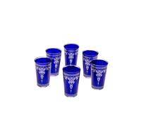 6-Piece Set Oriental Marroccan Teeglasses Blue Table Décor