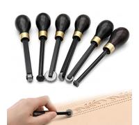 6 Piece Set Relief Carving Set, Linoleum Block Printing Tools, with Steel Tips, Wooden Handles and Texture Heads, for Woodcut and Linocut Printing