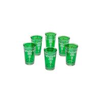 6-Piece Set Tea Glasses Orient Teegläser Mint Tea Moroccan Silver Green