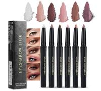 6-Piece Shimmer Cream Eyeshadow Stick Set, Waterproof Eye Makeup Pencils