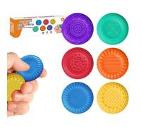 6-Piece Silicone Sensory Fidget Stones Set - Textured Worry Stones For A-nxiety & Stress Relief, Calming Sensory Toys For Adults & Kids, A-utism, ADHD, School & Office Use