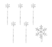 6 Piece Silver Alloy Hair Pins with Rhinestone Charm for Women | Elegant Delicate Finish, Shiny Anti Rust Surface, Not Easily Broken, Party and Wedding Use, Six Pieces