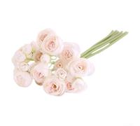 6 Piece Simulation Floral Decoration for Living Room Dining Table with Clean Lines and Contemporary Interior Fit (white powder)