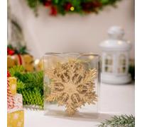 6 Piece Snowflake Hanging Ornament Set for Christmas Tree Decor with PVC for Holiday Seasonal Decoration Around the Home (Golden)