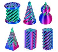 6 Piece Spiral Fidget Toys Collection with Durable Construction, Spiral Cone Fidget Toy, 3D Fidget Toy Set for Sensory Stimulation, Impossible Cone Design for Focus and Relaxation