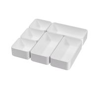 6 Piece Stackable Makeup Organizer Storage Drawers, Bathroom Organizers, Plastic Storage Bins, Desk Drawer Organizer Trays Storage Tray for Jewelries, Utensils in Bedroom Dresser, Office and Kitchen